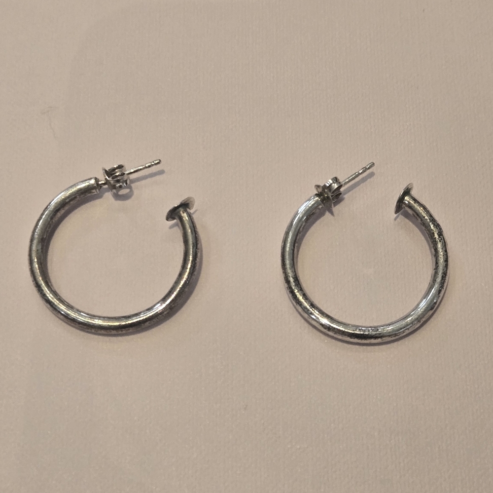 Silver Hoop Earrings 925 - Need Cleaning
